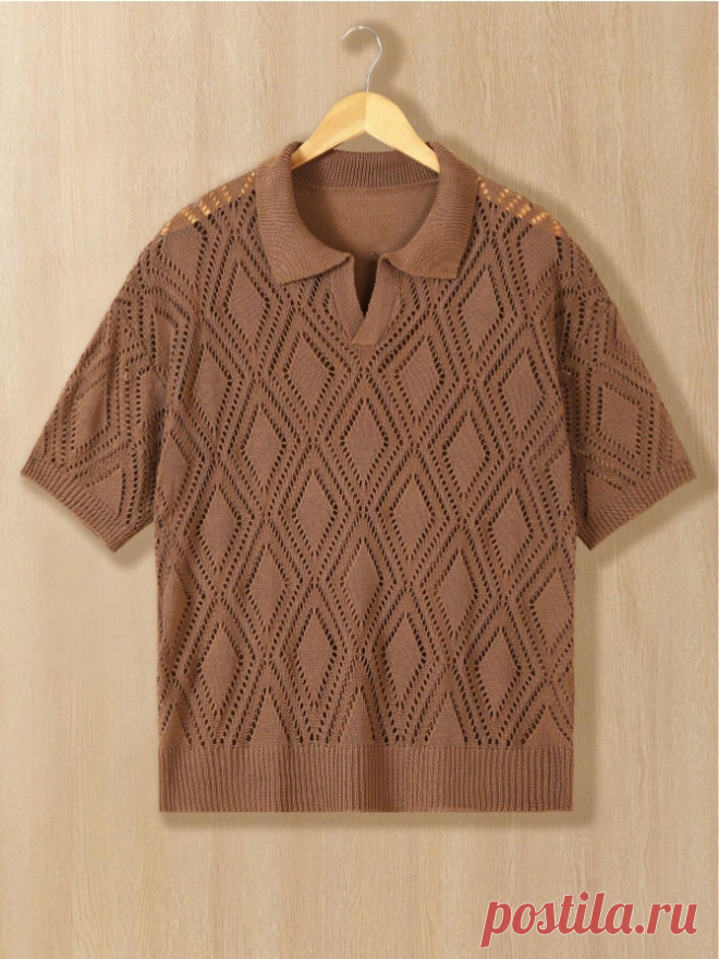 Мужская рубашка - поло, схема узора