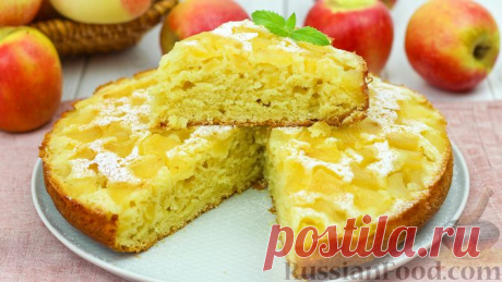 Рецепт: Постная шарлотка с яблоками на RussianFood.com