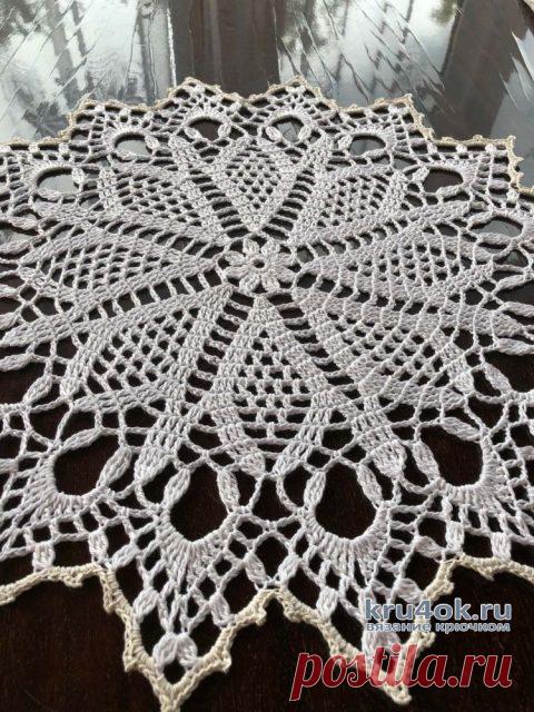 Ажурная круглая салфетка. Работа Надежды Борисовой