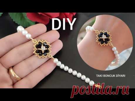 İnci ile Bileklik Yapımı // Tutorial on Dainty Pearl Bracelet // DIY. How to make beaded bracelet