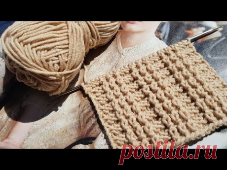 Вяжем супер рельефный вертикальный узор спицами❤knitting pattern.