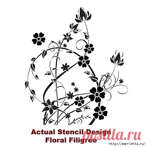 Растительный орнамент на стене. Роспись