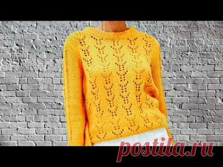 Шикарный джемпер спицами/ МК Узор  спицами + схемы/ Не пропусти!