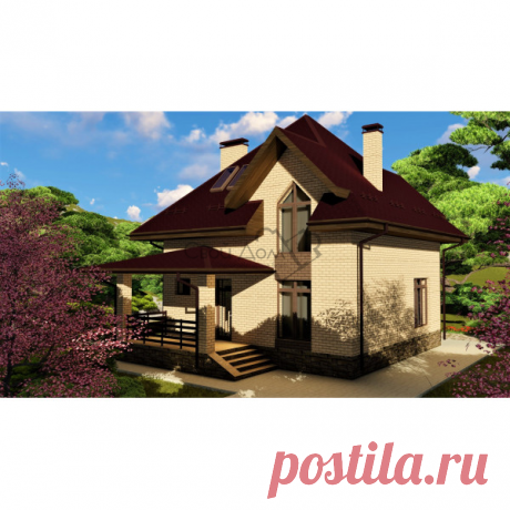 Сапфир B-014 с видеообзором. Готовый проект небольшого дома с мансардой на три спальни и террасой в Астрахани