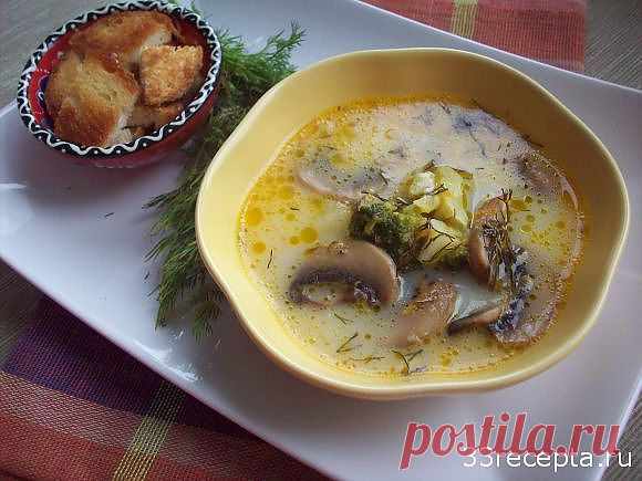 Сырный суп с шампиньонами и брокколи
сырный суп с брокколи
Сегодняшний рецепт — очень вкусный сырный суп (вариации супа из сырков у меня уже были), но теперь с добавлением не только шампиньонов, но и полезной капусты брокколи. Прошу.
 Ингредиенты:
— шампиньоны (5-7 штук);
— сырки (2 шт.);
— брокколи (200 г.);
— картофель (1-2 шт);
— морковь (1 шт.);
— соль, растительное масло для обжарки.