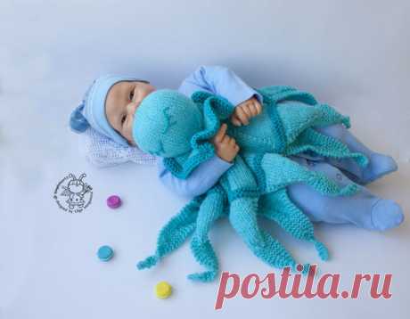 Купить Мастер-класс "Комфортер Осьминог" - вязаная игрушка, вязание спицами, МК, авторская игрушка