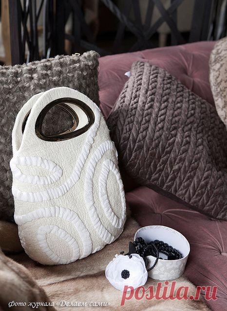 Мокрое валяние сумки из войлока. Мастер-класс, техника валяния.