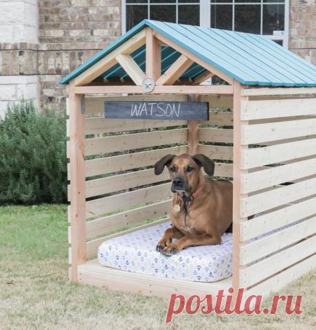 Строим будку для собаки: 10 пошаговых инструкций на фото Собаки, так же как и люди, нуждаются в своём уютном личном пространстве, где они могут спокойно отдохнуть, уединиться и поспать. Поэтому будка – это неотъемлемая часть ухода за питомцем. Конечно, може...