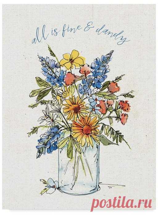 Trademark Global Anne Tavoletti Texas Bluebonnet Ii Canvas Art - 37 In F38