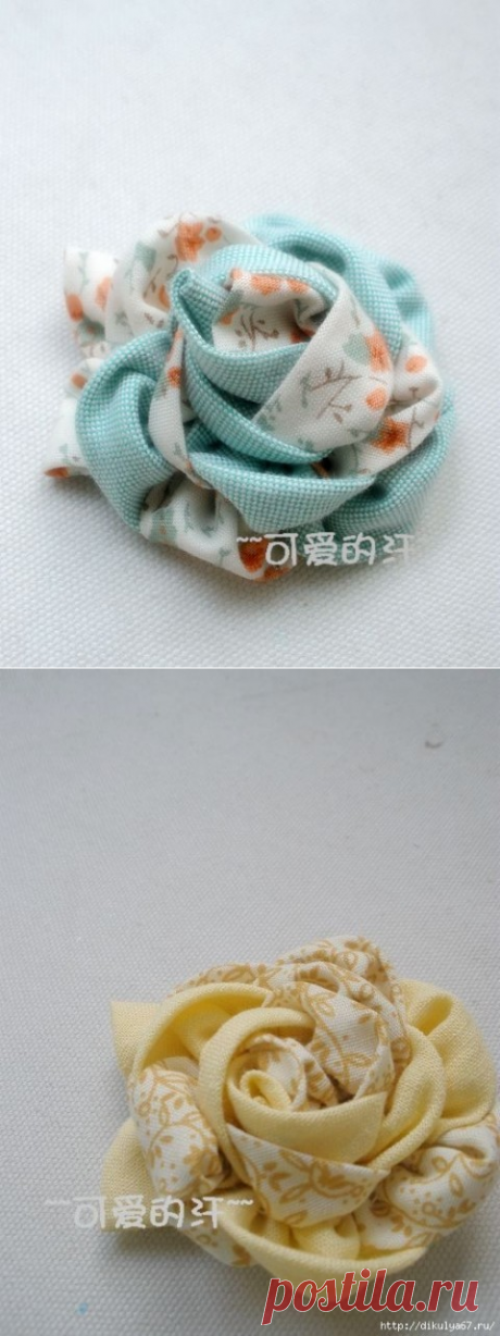 Двухцветный цветок-украшение из ткани