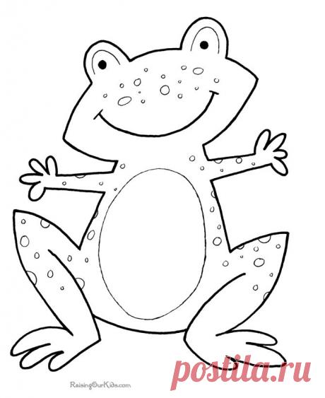 Frog coloring page to print and color | pattern