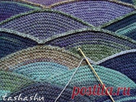 Узор спицами &quot;чешуя&quot;. МК. Узор Пэчворк.