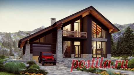 Дом в стиле ШАЛЕ. Проект двухэтажного дома с гаражом 199 кв.м. | SketchUp + Lumion 8