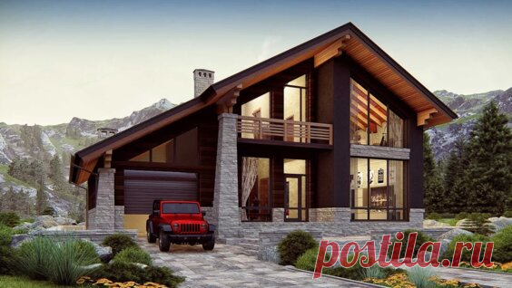 Дом в стиле ШАЛЕ. Проект двухэтажного дома с гаражом 199 кв.м. | SketchUp + Lumion 8