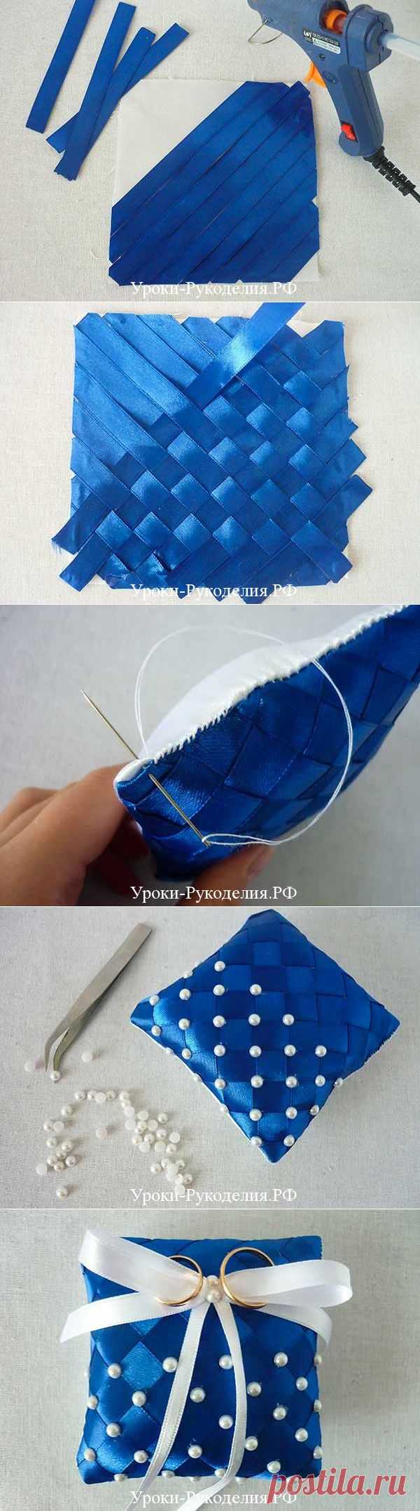 Подушечка для обручальных колец. Шитьё – Уроки Рукоделия