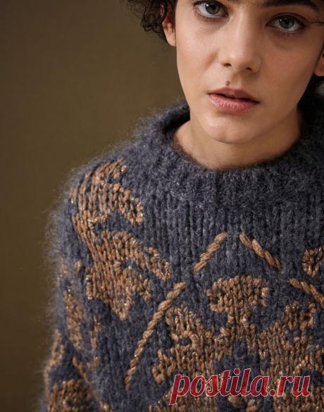 Свитер жаккард спицами Brunello Cucinelli