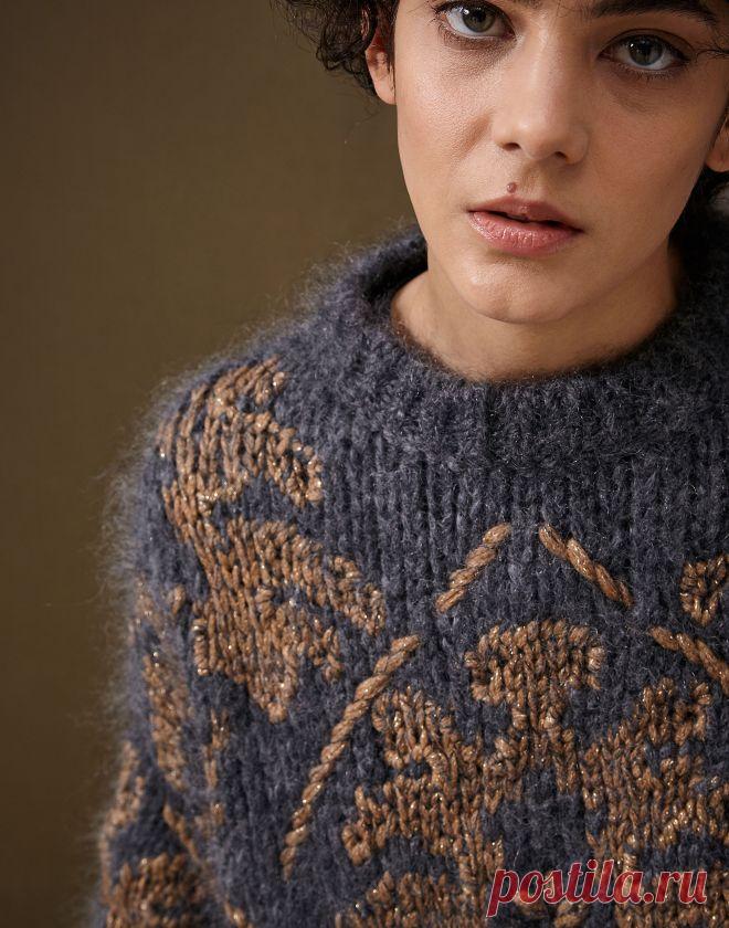 Свитер жаккард спицами Brunello Cucinelli