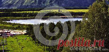 Lake Manzherok Stock Photo - Image: 92752818
