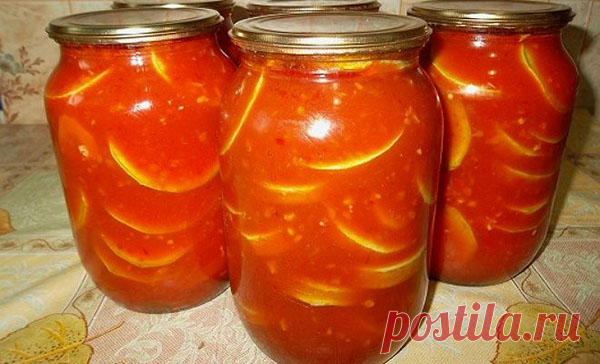 Кабачки вкусные, консервированные в томатном соке на зиму