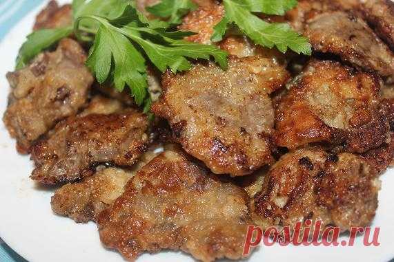 Жаренные куриные сердечки