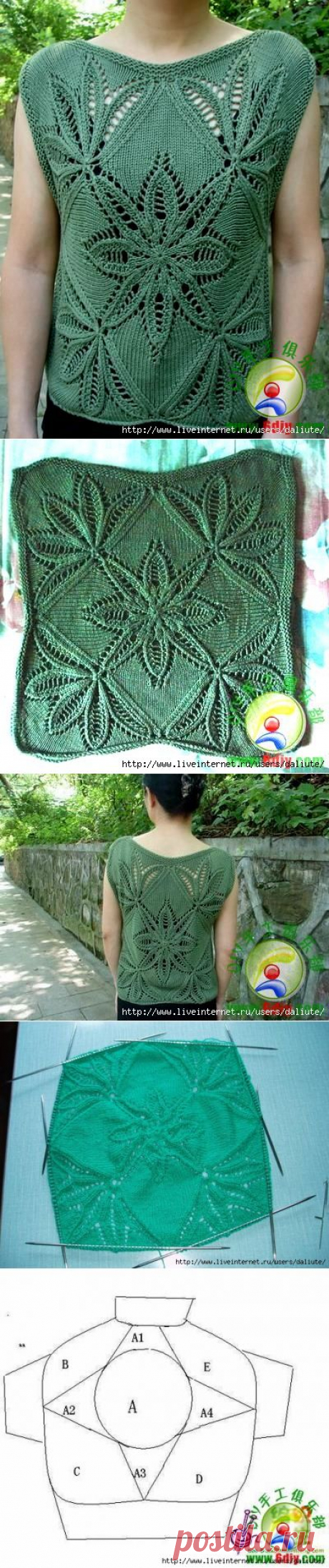 Вязание-спицы-ТОПЫ и кофточки с коротким рукавом