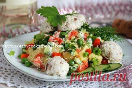 Салат С РЫБНЫМИ  помпончиками