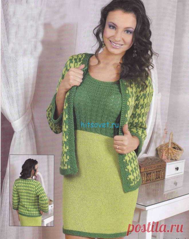 Двухцветное платье и жакет - ХитсоветХитсовет