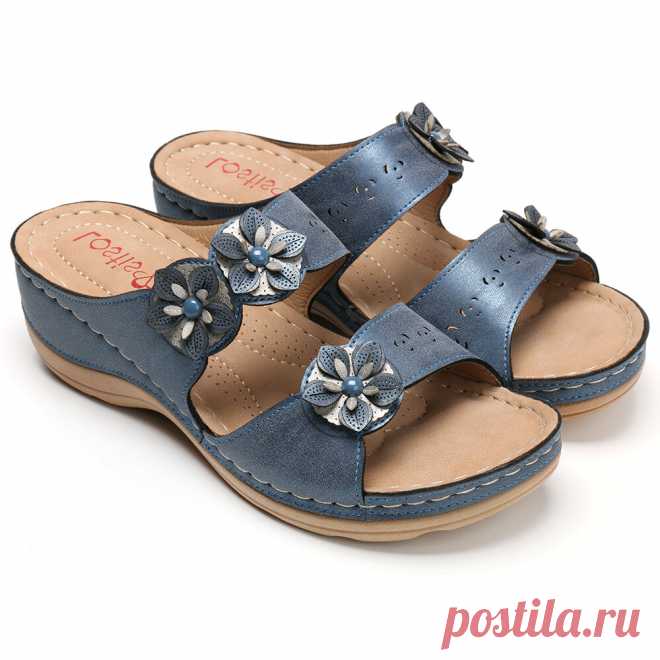 Women summer loafer thick bottom beach sandals leather anti slip casual comfort flop walking hiking camping slippers Sale - Banggood.com