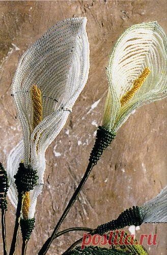 Свадебные Каллы из бисера (мастер-класс)