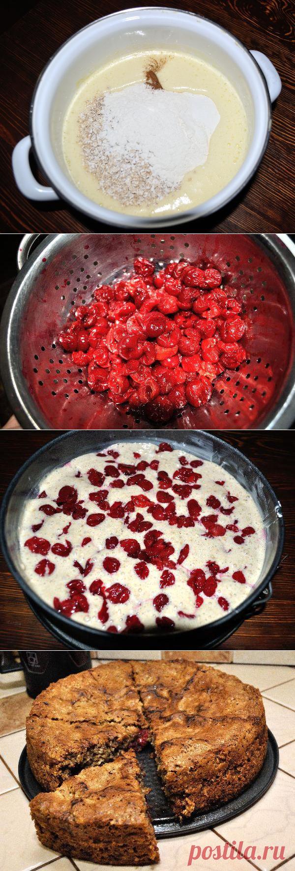 Потрясающий овсяный пирог с вишней - Простые рецепты Овкусе.ру