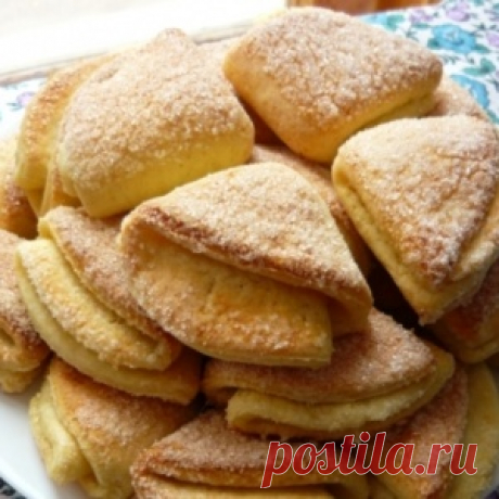 Твороженые конвертики с сахаром. Просто, быстро, вкусно