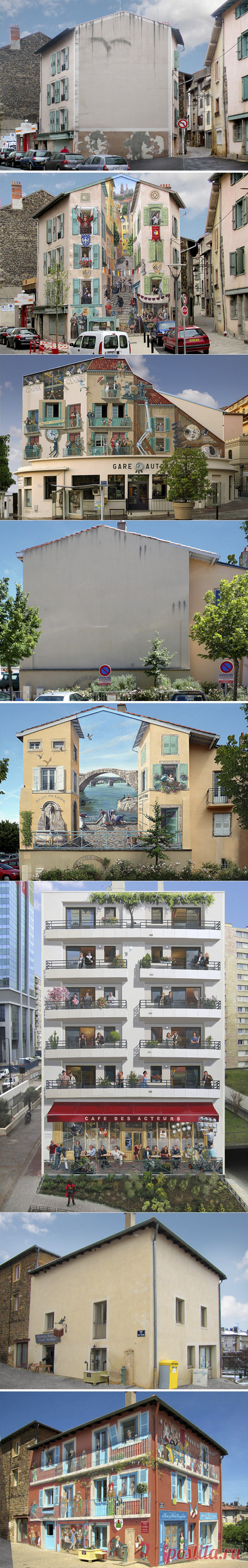 Французский художник украсил скучные стены города яркими сценами, полными жизни