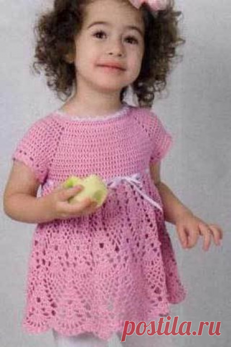 Схемы и описания вязаных платьев для девочек 2-3 лет