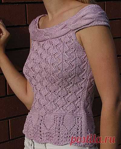 Топ с кокеткой из косы.