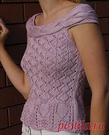 Топ с кокеткой из косы.