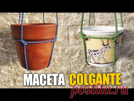 Como hacer una MACETA COLGANTE
