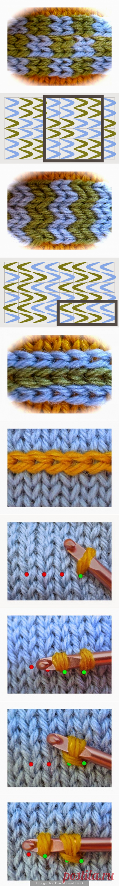 Декоративный элемент вязания- Латвийская коса,видео-мк