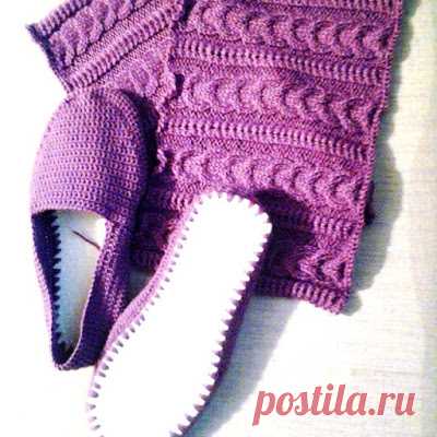 OSADCHA: Вяжем крючком низ домашних сапожек.