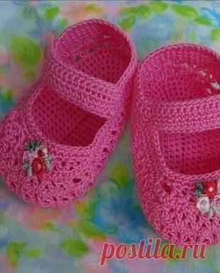 Пинетки туфельки с вышивкой