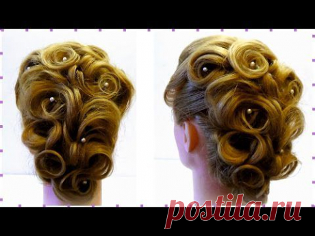 Свадебная прическа.  Прическа на праздник. Видео урок. Holiday hairstyle - YouTube