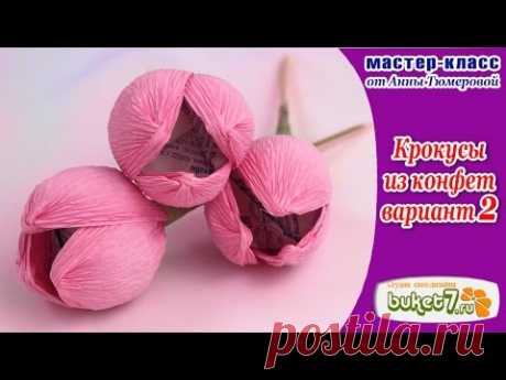 Крокусы из конфет  Вариант 2