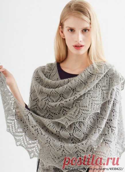 Ажурная шаль с бусинами Комфорт и роскошь соединяет в себе ажурная шаль, связанная нежным рисунком с бисером.Описание вязания шали переведено из журнала “Vogue Knitting”.Размер:Ширина – 193 см,Высота по центральной линии – 51 см.Необходимые материалы:Пряжа Zealana Air (40% пух опоссума, 40% кашемир, 20% шелк;...