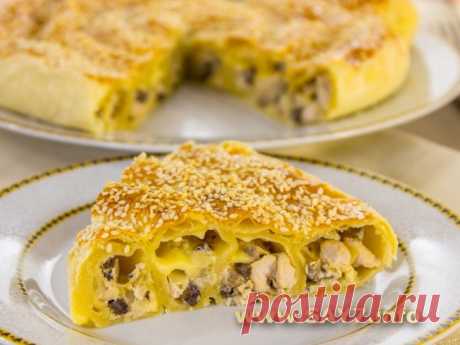 Вертута с куриным филе и грибами