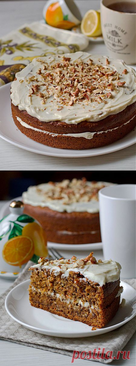 Морковный пирог с кремом из сливочного сыра - Пошаговый рецепт с фото | Выпечка | Вкусный блог - рецепты под настроение