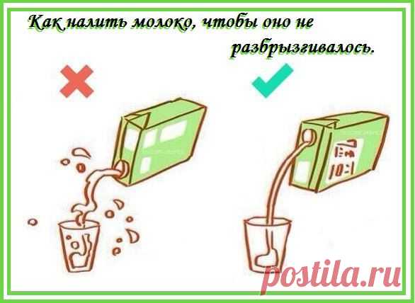 Как налить молоко, чтобы не разбрызгать его..