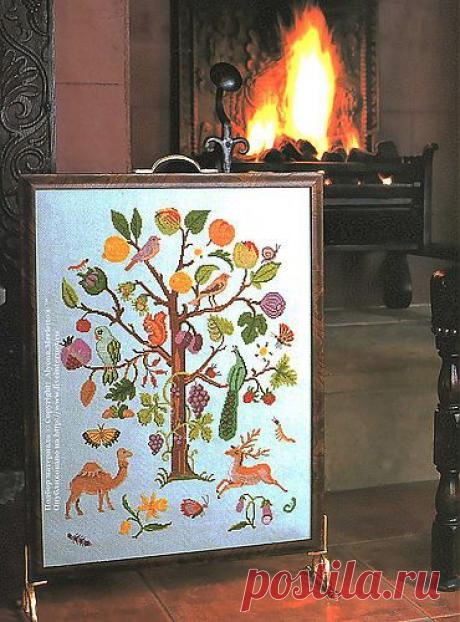 Вышиваем крестиком ширму-панно.