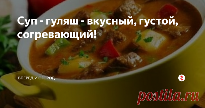 Суп - гуляш - вкусный, густой, согревающий! | Вперед✔огород | Яндекс Дзен