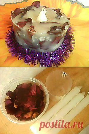 Свеча с лепестками роз, МК | Само Совершенство