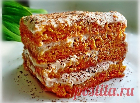 Морковный тортик с бананово-творожным кремом!