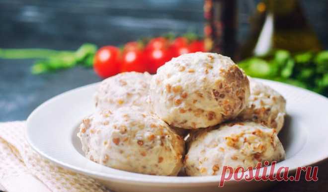 Куриные тефтели с гречкой, запечённые в духовке